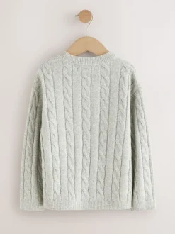 Next Gris - Pull à col rond en maille torsadée (3-16ans)