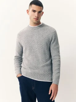 Next Gris - Pull à Coupe classique texturé en maille à Col rond Online