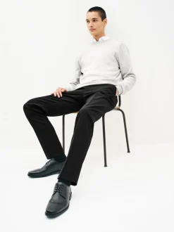 Next Gris - Pull Col rond en pur Coton Coupe classique Outlet