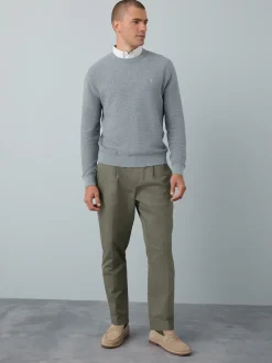 Next Gris - Pull Oxford texturé coupe classique Best