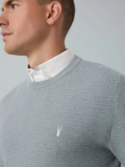 Next Gris - Pull Oxford texturé coupe classique Best