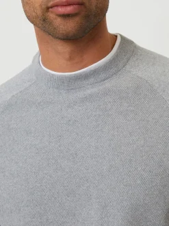 Threadbare Gris - Pull Mock T-shirt texturé en maille à col rond Hot