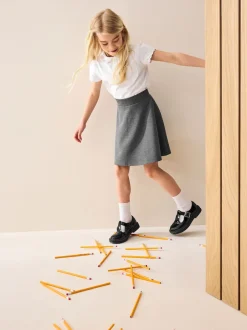 Next Gris - Pull-On Jersey Extensible School Skater Jupes (3-17yrs) Clearance