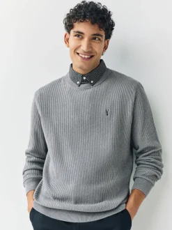 Next Gris - Pulls Coupe classique côtelé à Texture simulée Outlet