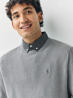 Next Gris - Pulls Coupe classique côtelé à Texture simulée Outlet