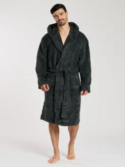Loungeable Gris - Robe de chambre à capuche Sherpa Sale