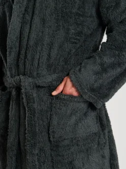 Loungeable Gris - Robe de chambre à capuche Sherpa Sale