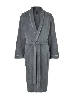 Savile Row Company Gris - Robe de chambre légère en polaire douce à bords de corde Online
