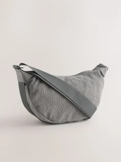 Next Gris - Sac à bandoulière effet velours côtelé Discount