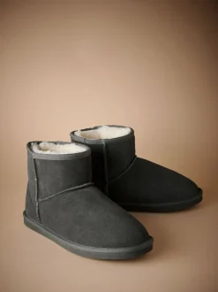 Next Gris - Signature Bottes en daim avec doublure en fausse fourrure New