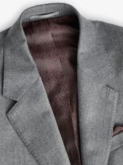 Next Gris - Slim Fit (Slim Fit) - Veste de costume en flanelle de laine et cachemire mélangées Signature Zignone Clearance