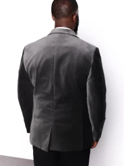 Next Gris - Slim Fit (Slim Fit) - Blazer Motionflex Extensible en velours New