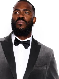 Next Gris - Slim Fit (Slim Fit) - Blazer Motionflex Extensible en velours New