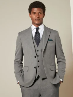 Next - Slim Fit (Slim Fit) - Veste de costume texturée Gris Best