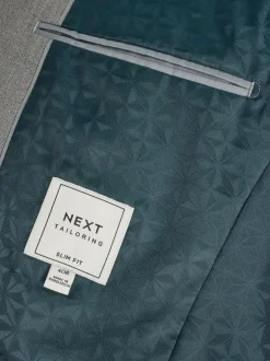 Next - Slim Fit (Slim Fit) - Veste de costume texturée Gris Best