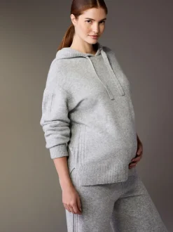 Next Gris - Sweat à capuche en maille de grossesse Outlet