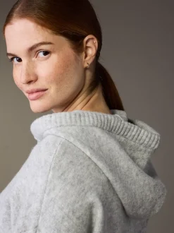 Next Gris - Sweat à capuche en maille de grossesse Outlet
