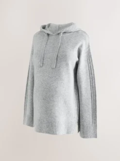Next Gris - Sweat à capuche en maille de grossesse Outlet