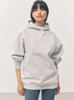 Next Gris - Sweat à capuche long épais décontracté