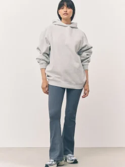 Next Gris - Sweat à capuche long épais décontracté