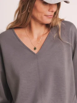 JD Williams Gris - Sweat modal Anthology By haut de gamme à col en V Discount