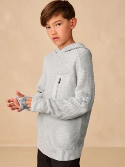 Next - Sweat-shirt à capuche en maille utilitaire (3-16ans) Gris New