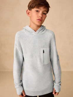 Next - Sweat-shirt à capuche en maille utilitaire (3-16ans) Gris New
