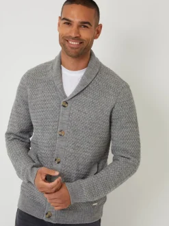 Threadbare Gris - Châle Col tricoté Cardigan New