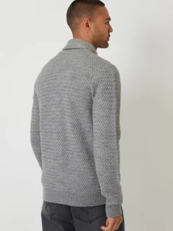 Threadbare Gris - Châle Col tricoté Cardigan New