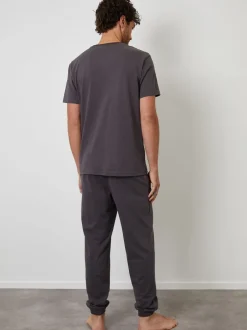 Threadbare Gris - Ensemble de Pyjamas en Coton Pêche Best