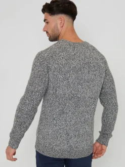 Threadbare Gris - Manches raglan Col rond Pull Sale