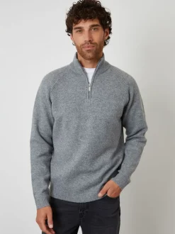 Threadbare Gris - Pull en maille côtelée à manches raglan Discount