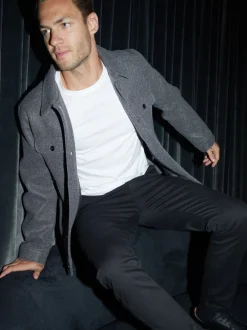 Threadbare Gris - Veste à boutons brossés-chemise Clearance