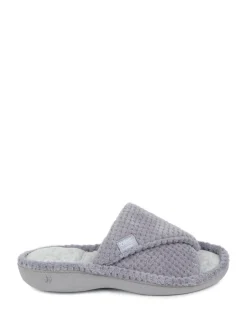 Totes Gris - Ladies Isotoner Popcorn Turnover Open Toe Slippers Online