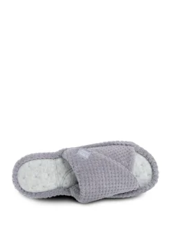 Totes Gris - Ladies Isotoner Popcorn Turnover Open Toe Slippers Online
