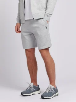 U.S. Polo Assn Gris - US Polo Assn Double Horsemen Sweat homme Shorts 100% coton Online