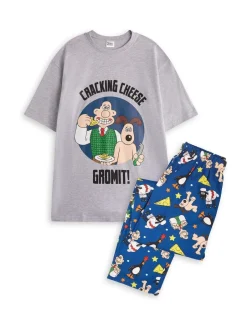 Vanilla Underground Gris - Hommes Wallace et Gromit 100Pyjama en coton à 100 Clearance