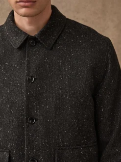 Next Gris - Veste à Chevrons texturée en laine Outlet