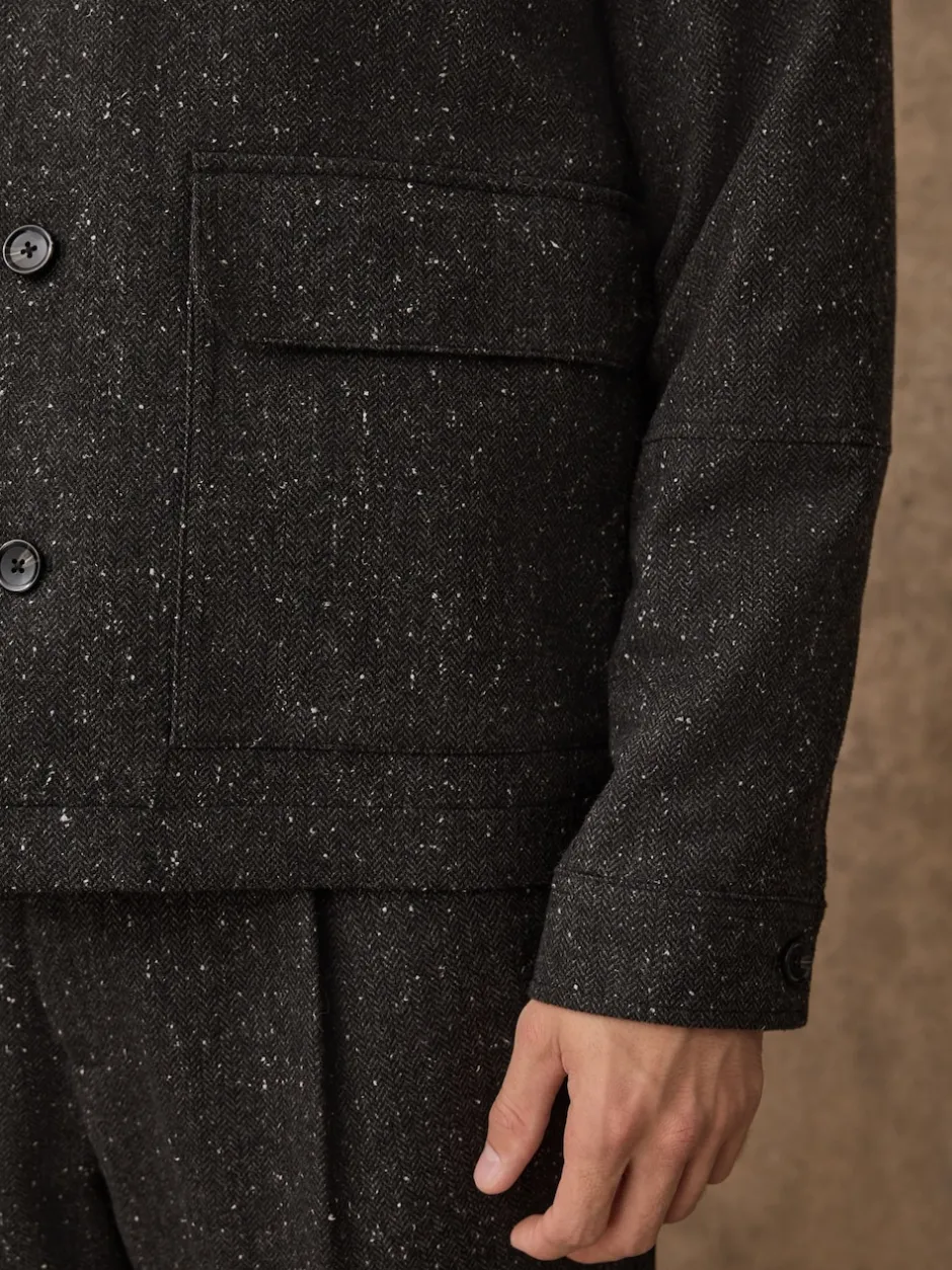 Next Gris - Veste à Chevrons texturée en laine Outlet