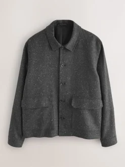 Next Gris - Veste à Chevrons texturée en laine Outlet