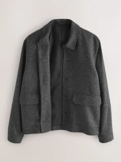 Next Gris - Veste à Chevrons texturée en laine Outlet