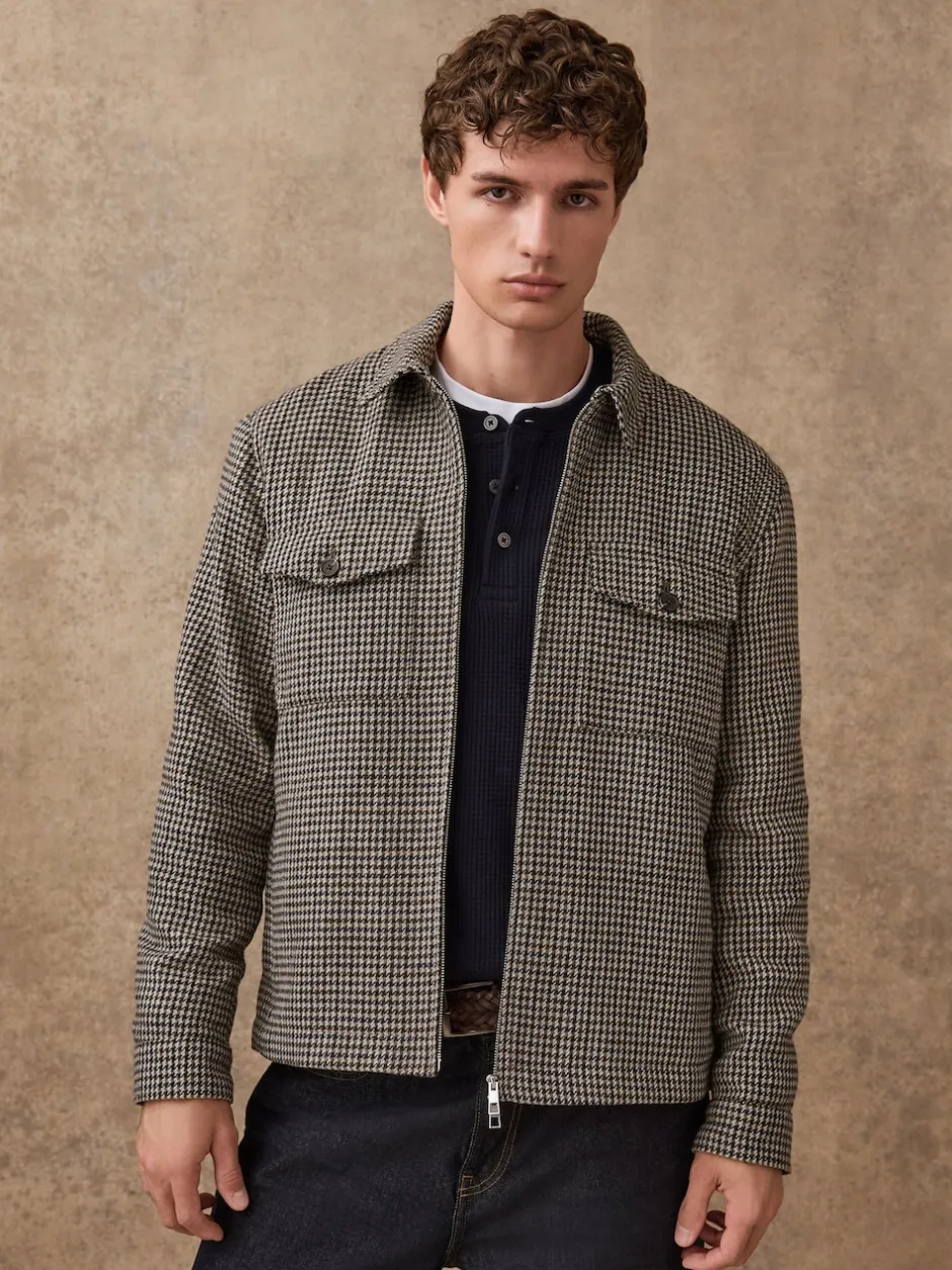 Next Gris - Veste élégante à deux poches en dents de poule Discount