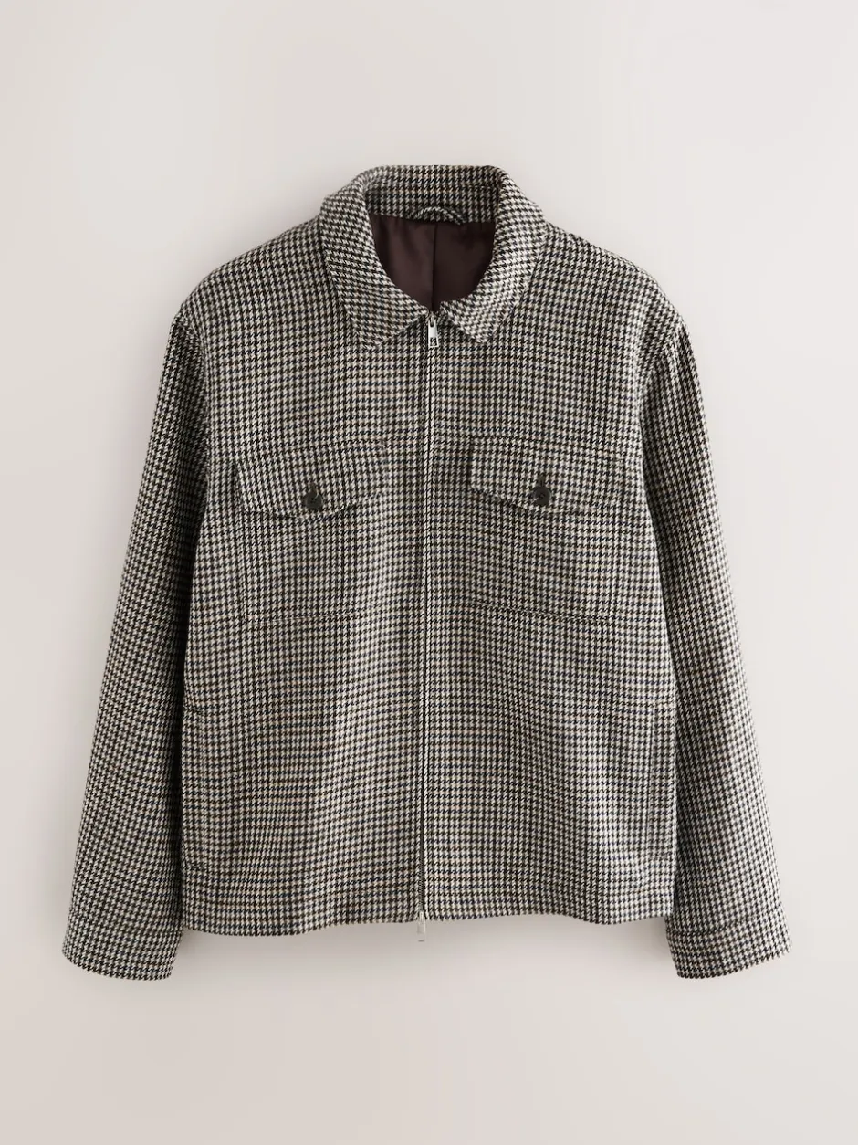 Next Gris - Veste élégante à deux poches en dents de poule Discount