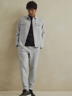 Next - Veste-chemise en jersey sergé à boutons-pression Gris