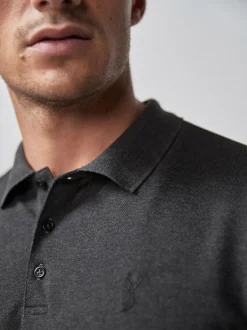 Next - Ajustement régulier - Polo Manches courtes Pique Gris anthracite Hot