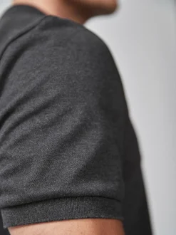 Next - Ajustement régulier - Polo Manches courtes Pique Gris anthracite Hot