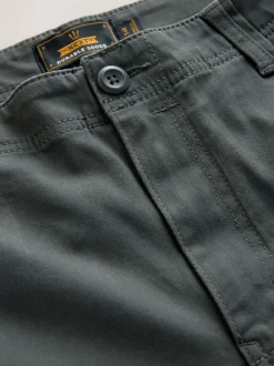 Next Gris anthracite - - Pantalon cargo stretch en coton Coupe ample Sale