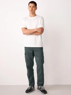 Next Gris anthracite - - Pantalon cargo stretch en coton Coupe fuselée régulière Clearance