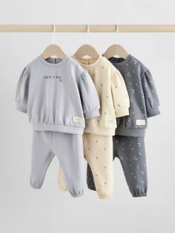 Next Gris anthracite & Crème - Ensemble 6 pièces pour bébé sweat et jogging (0mois2ans)