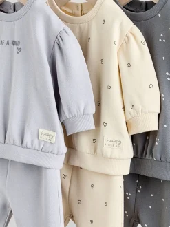 Next Gris anthracite & Crème - Ensemble 6 pièces pour bébé sweat et jogging (0mois2ans)